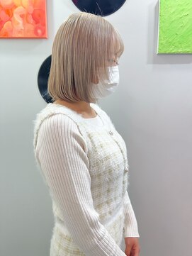 デート 下北沢(DATE) ダブルカラーミルクティーベージュカラーケアブリーチハイトーン