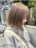 ダブルカラーインナーカラーミルクティーベージュローライト韓国