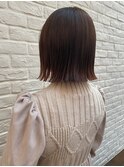 切りっぱなしボブ/オレンジカラー