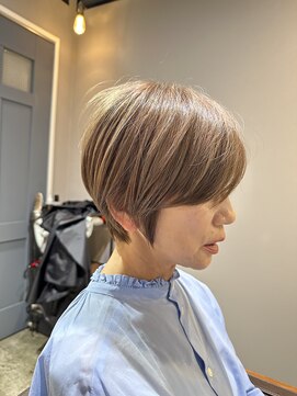 ワ ヘアー(wa-hair) ショートカット×ひし形ショートボブ×前髪あり×髪質改善