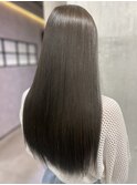 ダークカーキグレージュ/ブリーチなし/トリートメント/オリーブ