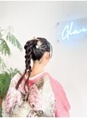 成人式ヘアアレンジセットカチモリポニー韓国