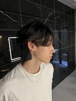 サイン 渋谷(SIGN) メンズセンターパートミディアムカルマパーマボブマッシュパイン