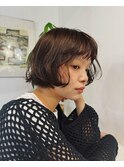 ショートボブ/ミニボブ/ニュアンスパーマ/顔周りカット/20代30代