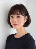 大人ショートボブ　40代50代