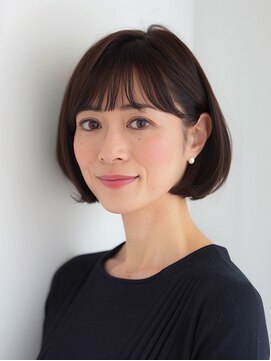 大人ショートボブ　40代50代