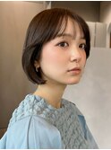 グレージュ/韓国風レイヤーカット/髪質改善/シースルーバング