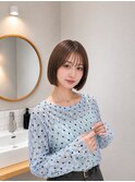 髪質改善縮毛矯正地毛風ストレート切りっぱなしボブ