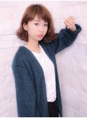 小顔外ハネミディアム☆20代30代40代☆大人かわいいボブルフ