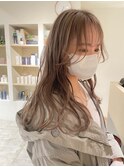 【CROP】グレージュカラー×ケアブリーチ×波巻きロング