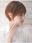 大人可愛い20代30代40代黒髪前下がりショートボブ丸みショート◎