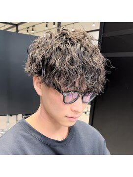 ウェーブ(WAVE) 前下がりマッシュ×波打ちパーマ/メンズパーマ/メンズカット