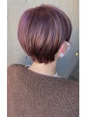 パープルカラー×すっきりショート