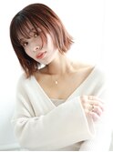 【Sourire江坂】外ハネ切りっぱなしボブニュアンスアースカラー