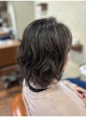 『stylist渡邊』白髪馴染ませハイライト×パーマ