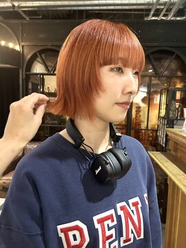 ノラ ヘアーサロン(NORA HAIR SALON) 【大久保】オレンジカラー、ブリーチカラー、ボブスタイル