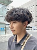 波巻きスパイラルパーマメンズマッシュツイストスパイラルパーマ