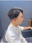 ビジネスツーブロック デザインパーマ かき上げアップバング