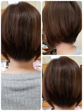 クリア 美容室 ひし形前下がりショートボブ☆