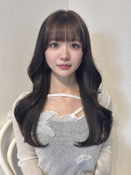 アンニュ(annuy) Instagram/annuy__o0 顔まわりカット/ベージュカラー/韓国巻き