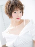 センター北/髪質改善/シルキーベージュ×小顔フェザーショートk