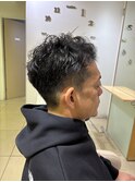 短髪　アップバング　メンズパーマ　　30代40代50代60代