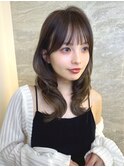 オリーブグレー/ボブ/顔周り/小顔/レイヤー/髪質改善/縮毛矯正