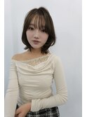 肩上ボブ大人可愛いボブひし形ボブアッシュベージュ