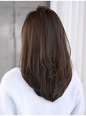 透明感カラーくびれロング似合わせカットミディアムレイヤー