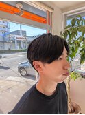 センターパートのニュアンスパーマ