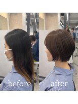 ヘアサロン ドットプラス 町田店(dot. plus) 大人ショート/オレンジブラウン/くびれショート/町田/町田駅