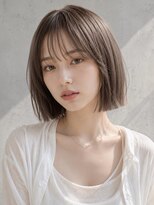 ヴェイン 渋谷(vain)&nbsp;切りっぱなしボブ シースルーバング 艶髪 ミルクティグレージュ
