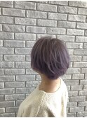ショートボブ×パープルアッシュ