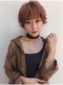 LuTa☆耳掛けショート×オレンジブラウン