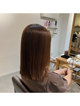 アンクル(ancre) 艶髪ストレート×ミディアム×ブラウン×髪質改善【広島】