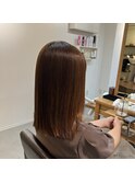 艶髪ストレート×ミディアム×ブラウン×髪質改善【広島】