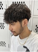 波巻きスパイラルツイストスパイラルパーマツーブロックパーマ