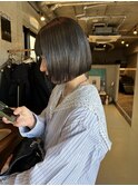 オリーブグレーカラー_ボブスタイル