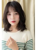 アッシュブラックルーズカールこなれセミディY上尾20代30代40代