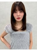 イメチェン/似合わせカット/フルバング/レッドブラウン/新宿
