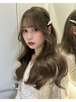 ロンドメリア 天神大名店(Lond Melia)&nbsp;★くびレイヤーエモージュ黒髪グレーベージュレイヤーロング前髪