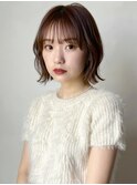 切りっぱなし/外ハネボブ/シースルーバング/ショコラブラウン