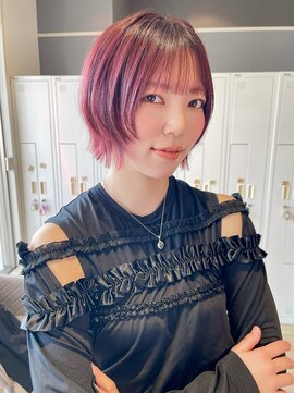 アンドファインヘアービューティー(AND FINE hair beauty) レイヤーショート×ピンクカラー