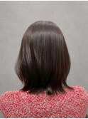 夏の湿気から守る外はねくびれミディアムボブ+髪質改善ケア