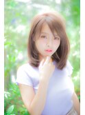 大人☆グレージュカラーのミディアムボブ