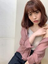 【山田】ピンクブラウンゆるふわ小顔ボブディ