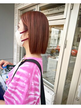 アスラン(ASLAN) 【aslan】ボブ/ハイトーンボブ/レッドオレンジ