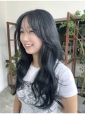 ブリーチカラー ブルーブラック ブルーグレージュ ネイビー