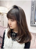 レイヤーカット/ワンホンレイヤー/韓国風巻き/ミディアム/顔周り