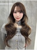 韓国前髪　くびれヘア　夏のヘアアレンジ